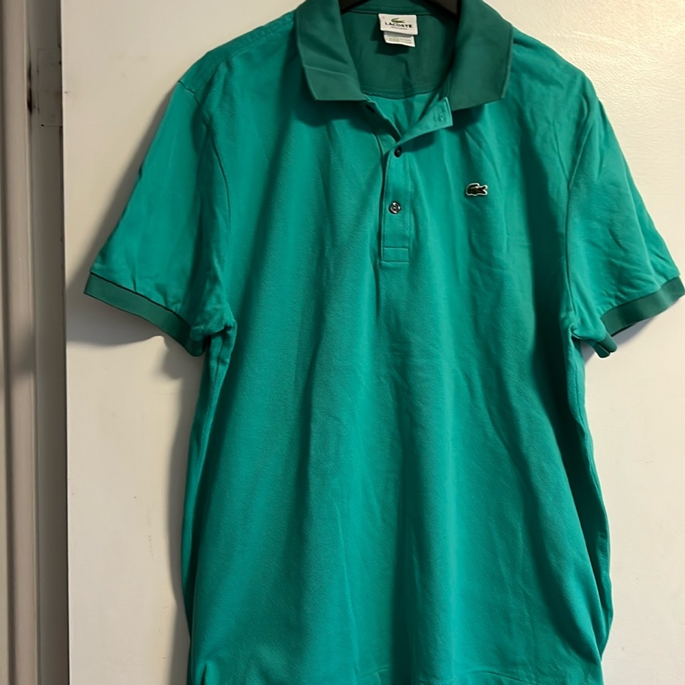 Lacoste 2 tone green men’s polo size 7